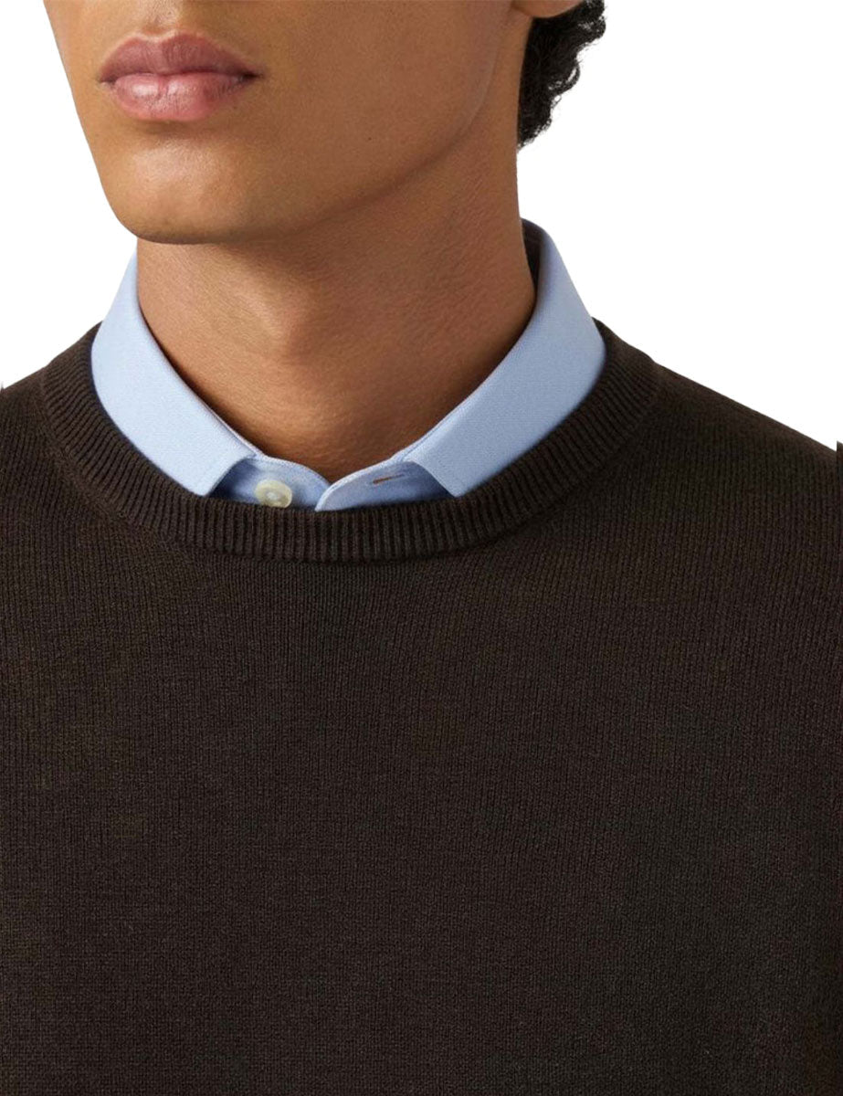 pullover girocollo regent merino cashmere marrone scuro - st. barth - pullover