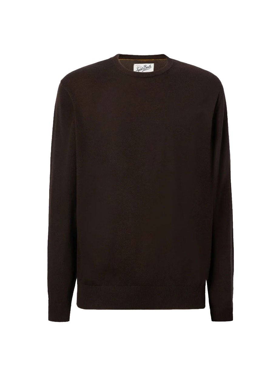 pullover girocollo regent merino cashmere marrone scuro - st. barth - pullover