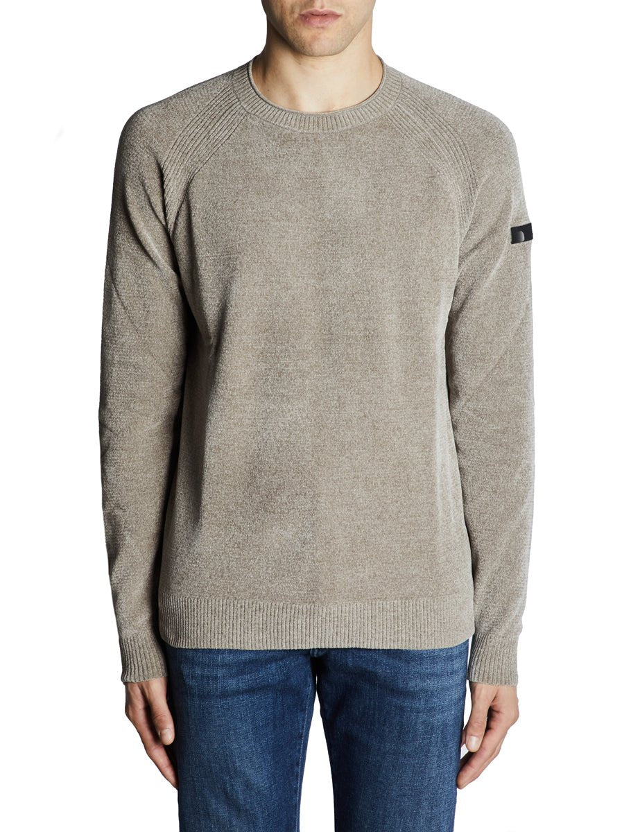 pullover girocollo rollino ciniglia taupe - rrd - pullover