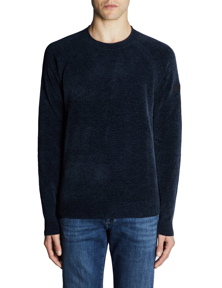 pullover girocollo rollino velvet blu - rrd - pullover