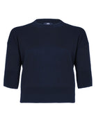 pullover girocollo seta cashmere blu notte - Frida SRL