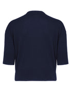 pullover girocollo seta cashmere blu notte - Frida SRL