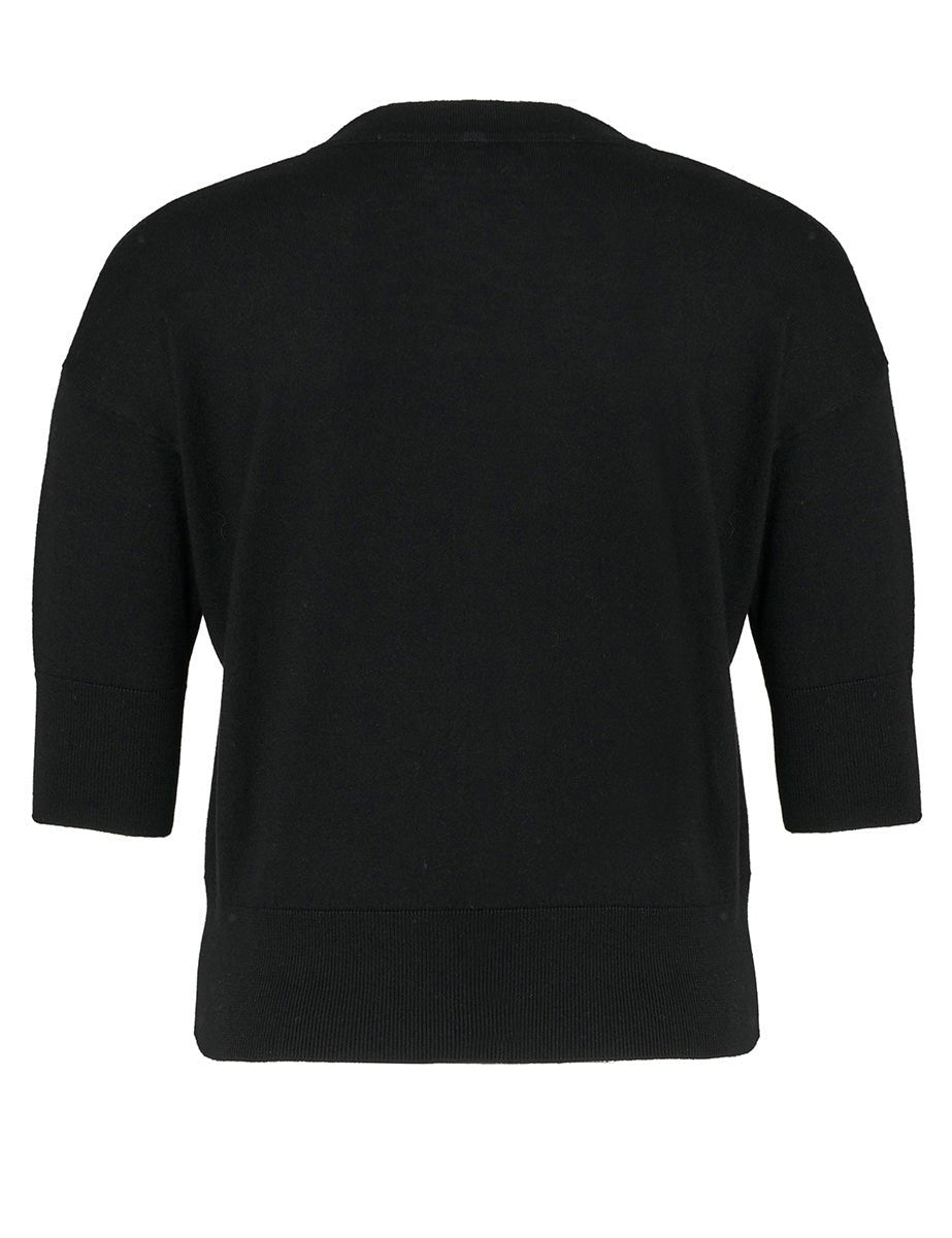 pullover girocollo seta cashmere nero - alpha - pullover