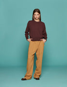 pullover girocollo spalla scesa cioccolato - roberto collina - pullover