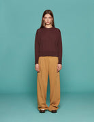 pullover girocollo spalla scesa cioccolato - roberto collina - pullover