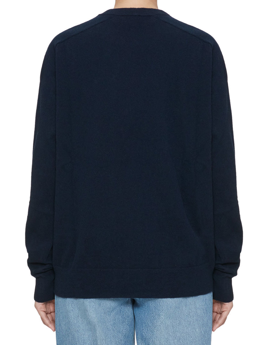 pullover girocollo spilla blu - n21 alessandro dell'acqua - pullover