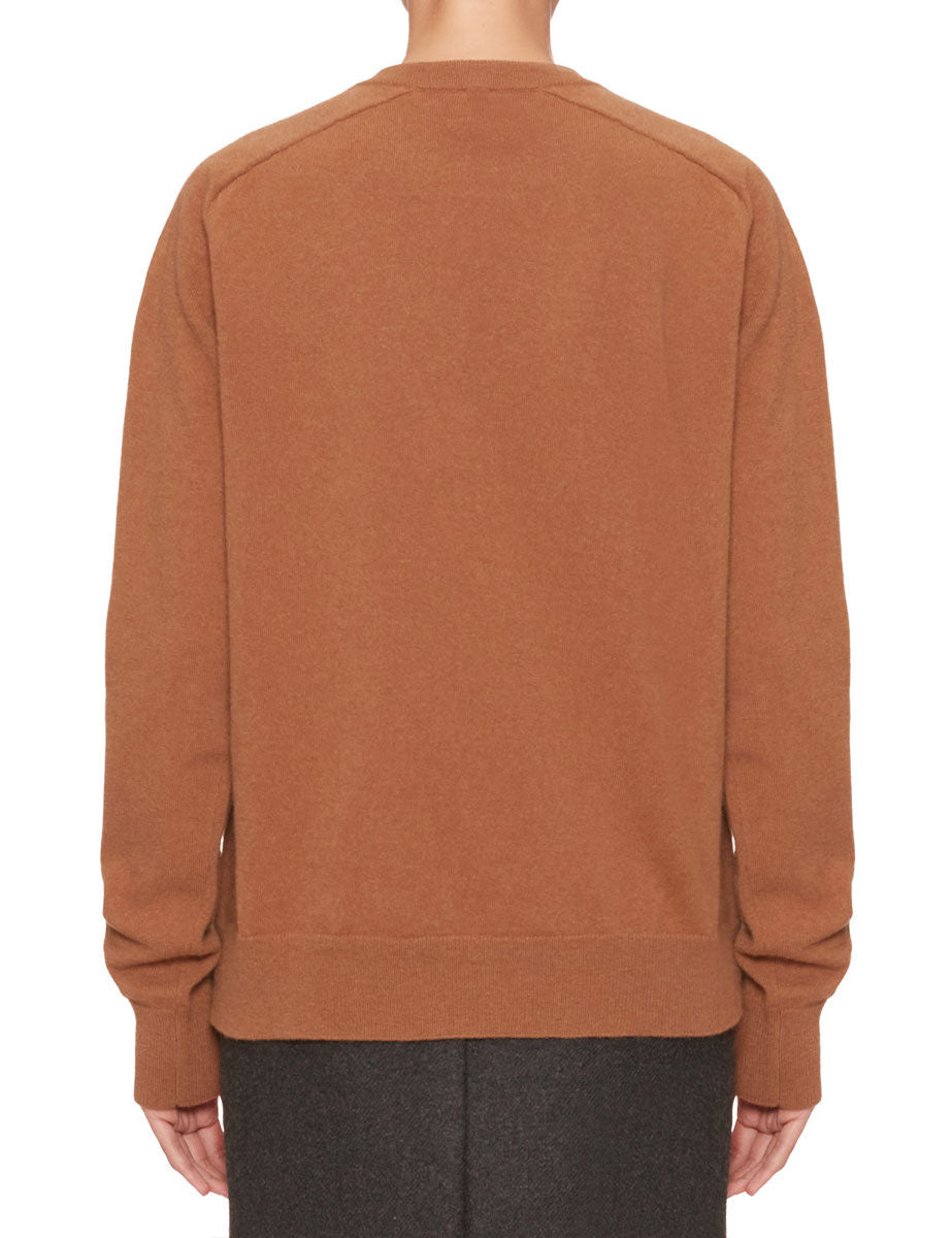 pullover girocollo spilla nocciola - n21 alessandro dell'acqua - pullover