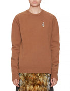pullover girocollo spilla nocciola - n21 alessandro dell'acqua - pullover