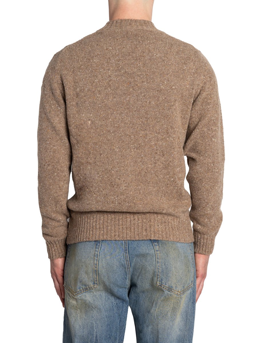 pullover girocollo tessuto bottonato cammello - daniele fiesoli - pullover