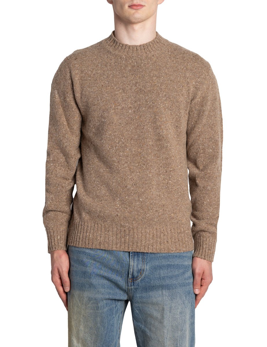 pullover girocollo tessuto bottonato cammello - daniele fiesoli - pullover