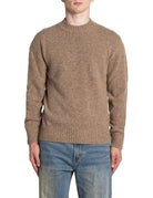 pullover girocollo tessuto bottonato cammello - daniele fiesoli - pullover