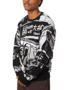 pullover girocollo worldwide black - huf - pullover