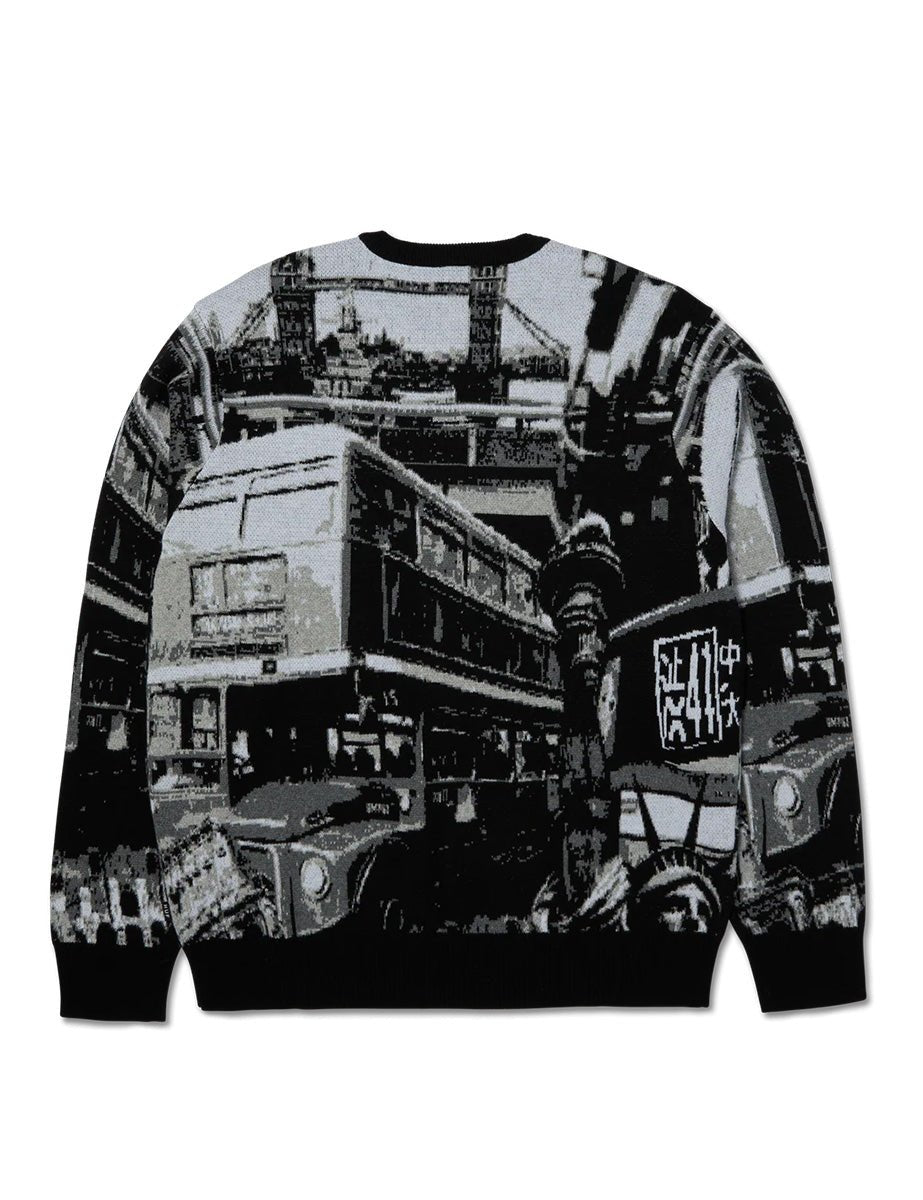 pullover girocollo worldwide black - huf - pullover