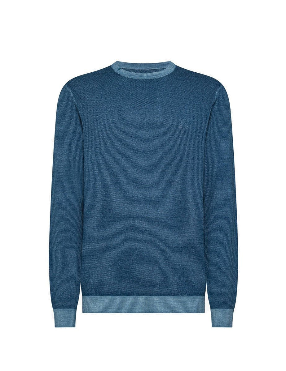 pullover grana di riso vintage avio scuro - sun68 - pullover