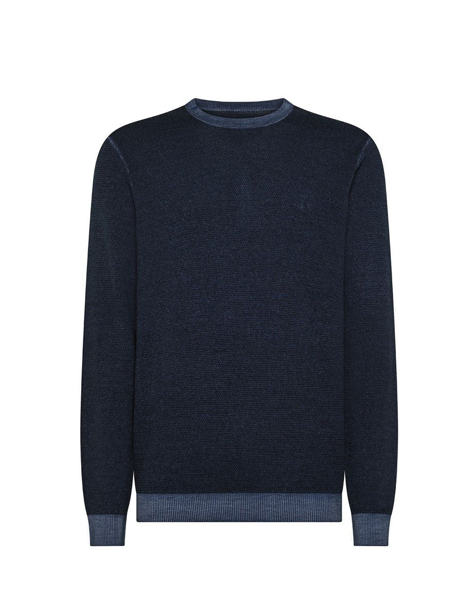 pullover grana di riso vintage blu navy - sun68 - pullover