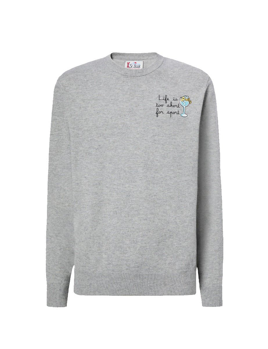 pullover heron light life short grey melange - st barth - pullover