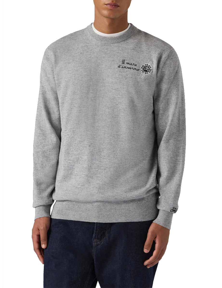 pullover heron light mare inverno grey melange - st barth - pullover