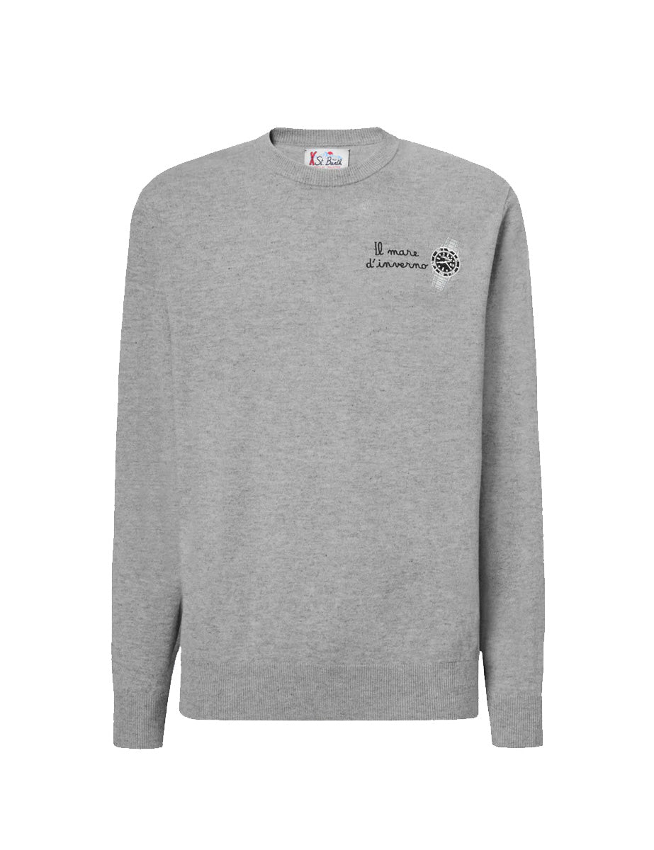 pullover heron light mare inverno grey melange - st barth - pullover