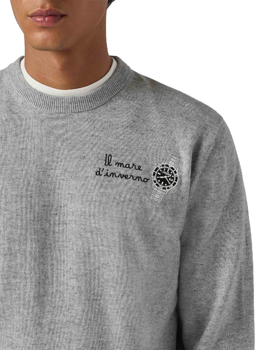 pullover heron light mare inverno grey melange - st barth - pullover