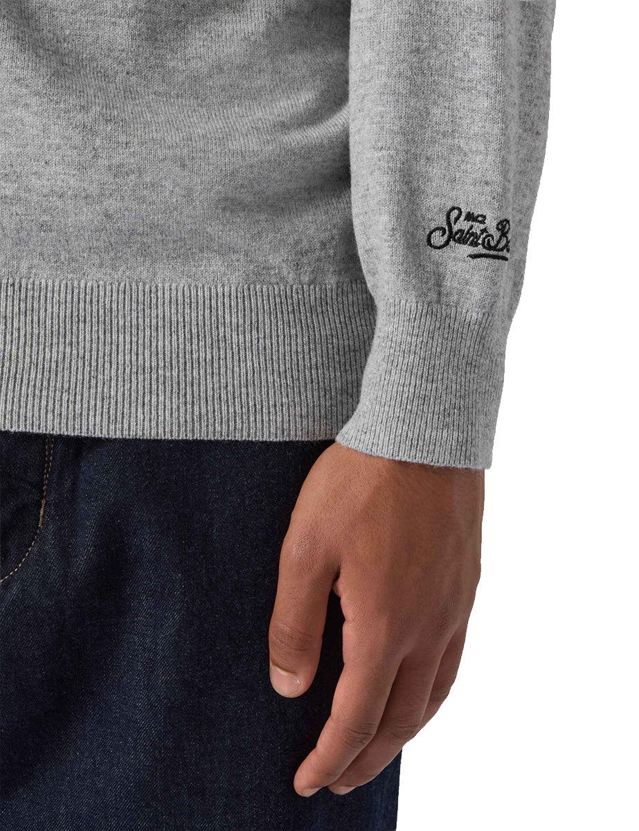 pullover heron light mare inverno grey melange - st barth - pullover