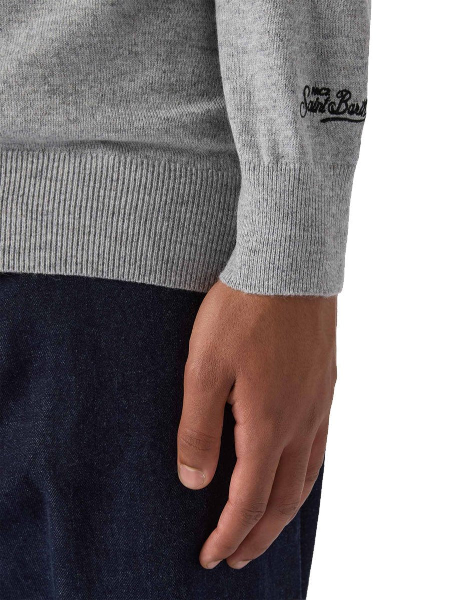 pullover heron light vita classe grey melange - st barth - pullover