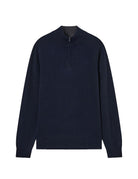 pullover high zip jermyn lana blu notte - st. barth - pullover