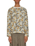 pullover jacquard garzato fiori di ciliegio crema - forte forte - pullover