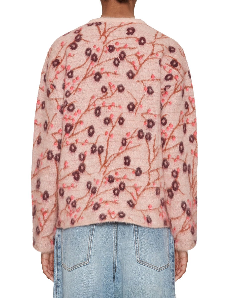 pullover jacquard garzato fiori di ciliegio rosa - forte forte - pullover
