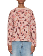 pullover jacquard garzato fiori di ciliegio rosa - forte forte - pullover