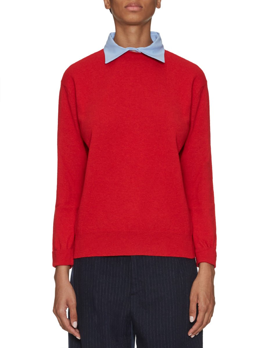 pullover nina girocollo collo staccabile rosso - jejia - pullover