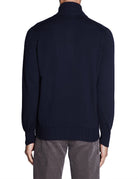 pullover polo 3 bottoni blue black - jurta - pullover