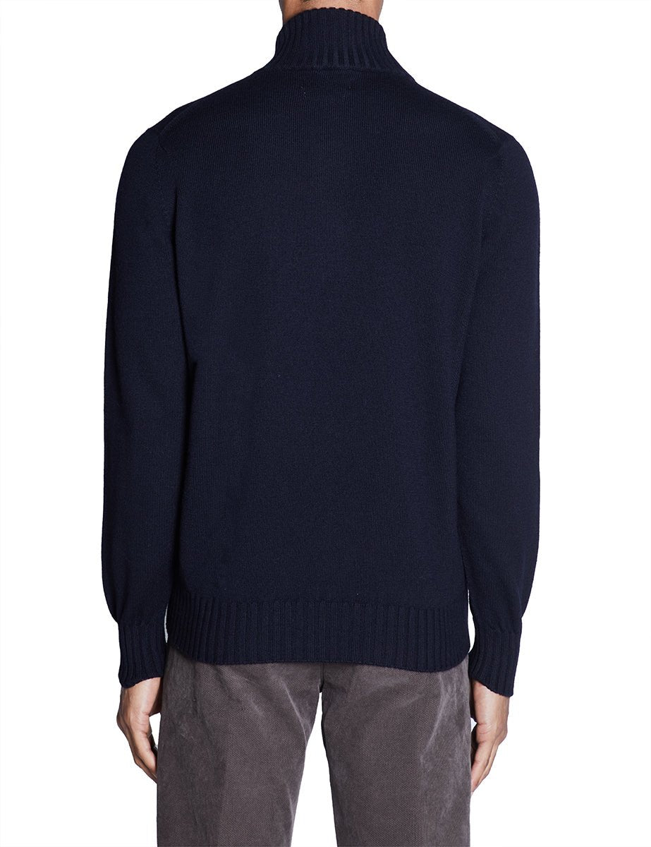 pullover polo 3 bottoni blue black - jurta - pullover