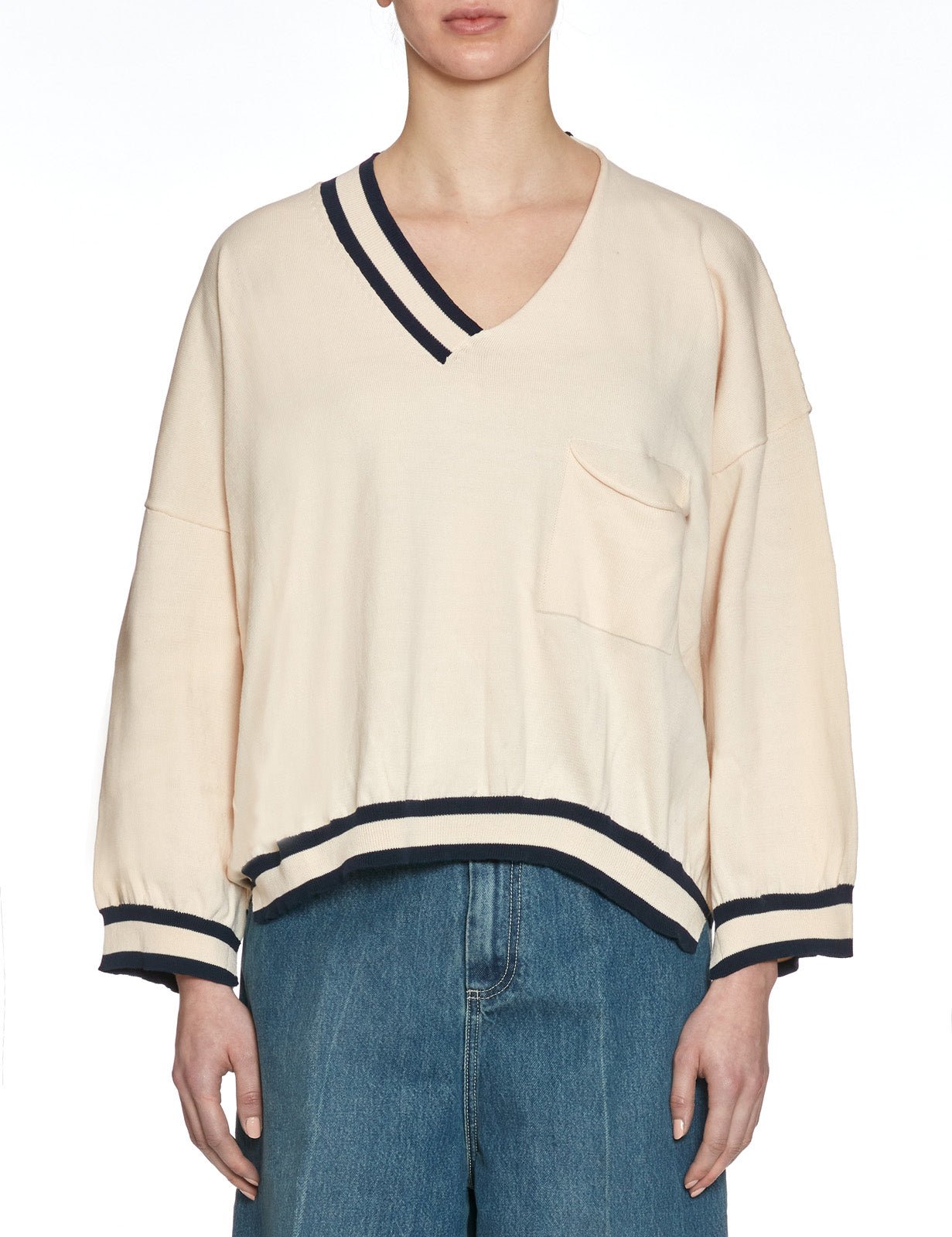 pullover profili riga gesso blu - jei - o - pullover