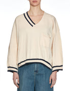 pullover profili riga gesso blu - jei - o - pullover