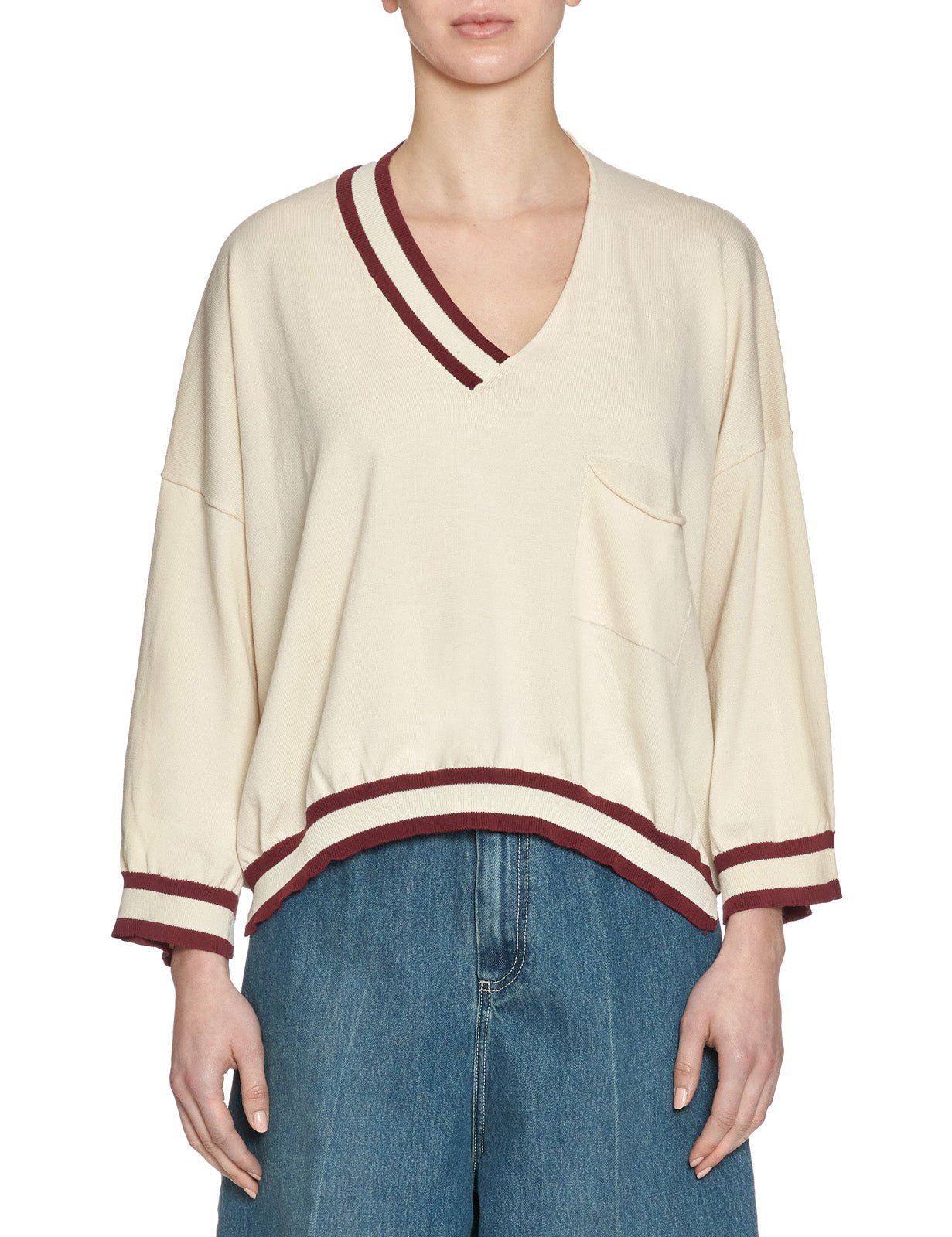 pullover profili riga gesso cherry - jei - o - pullover