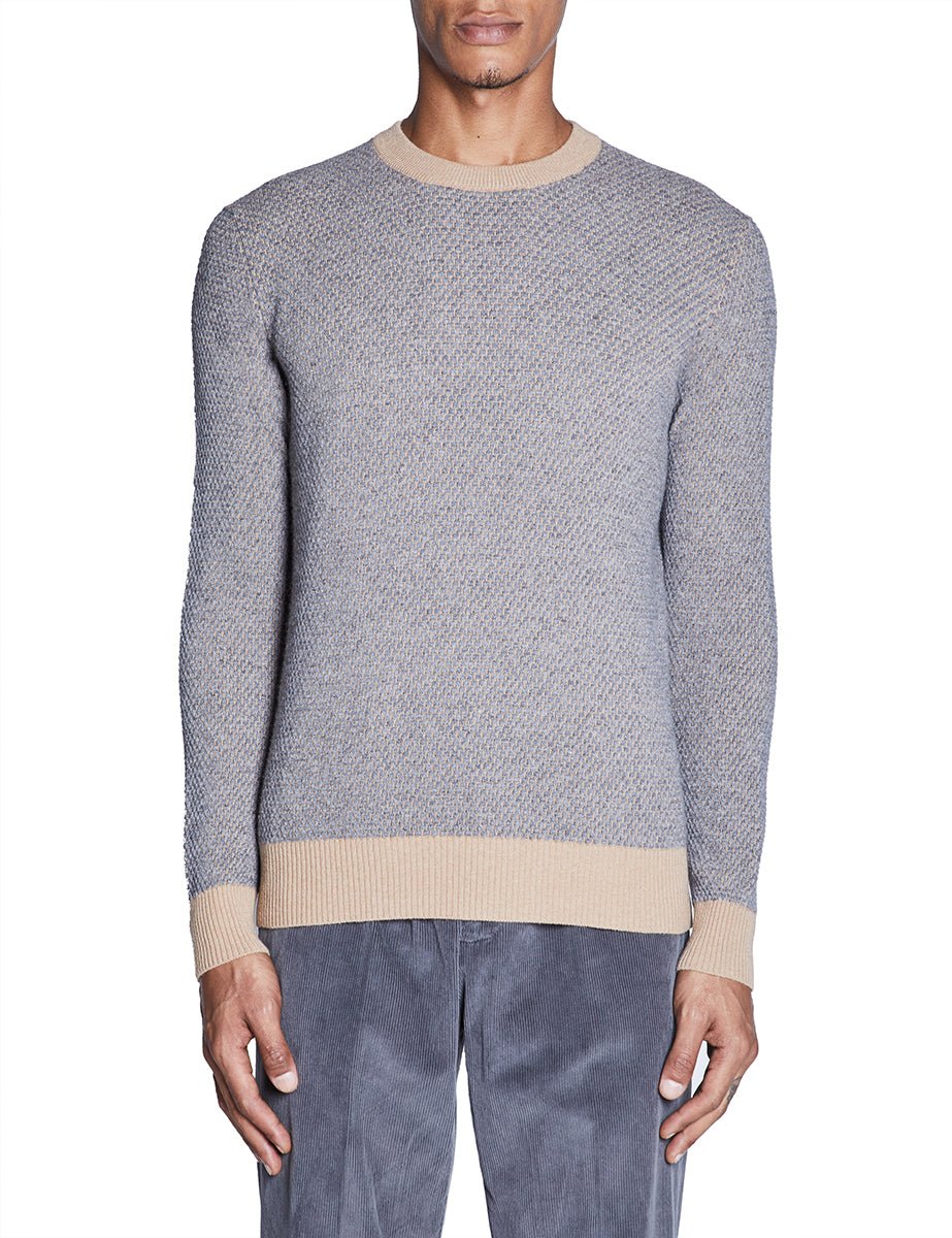 pullover punto pannocchia cammello grigio - jurta - pullover