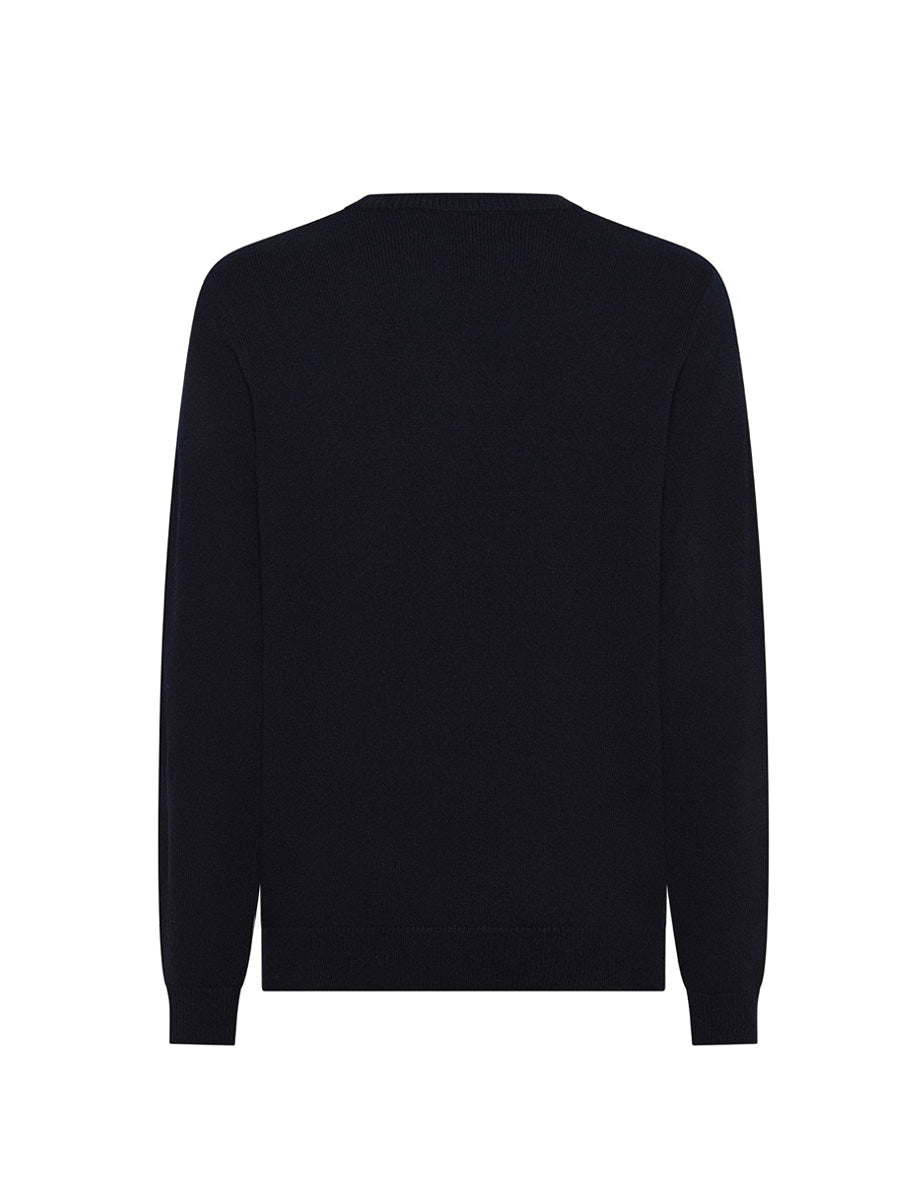 pullover rombi misto cashmere blu navy - sun68 - pullover