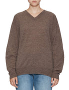 pullover scollo v castagna - alysi - pullover