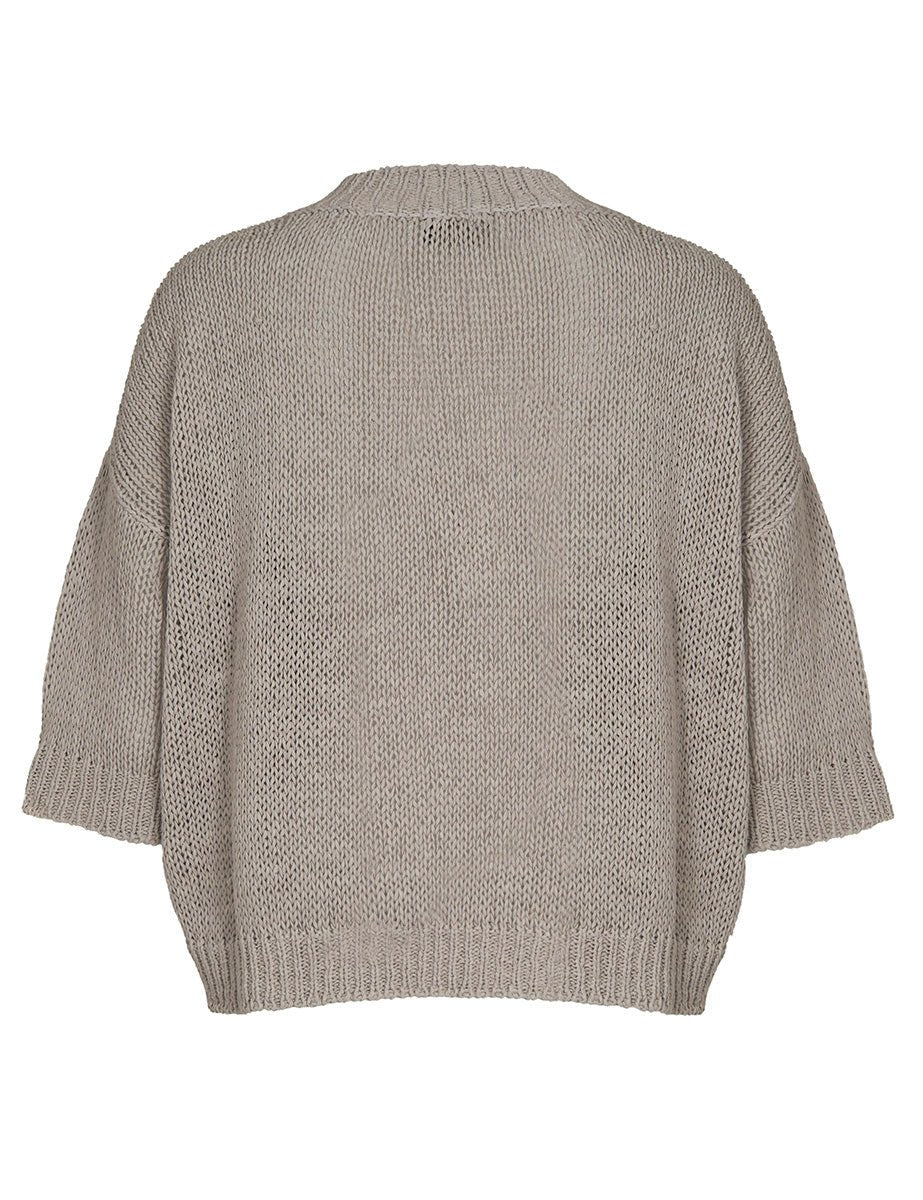 pullover scollo v fettuccia grigio - Frida SRL