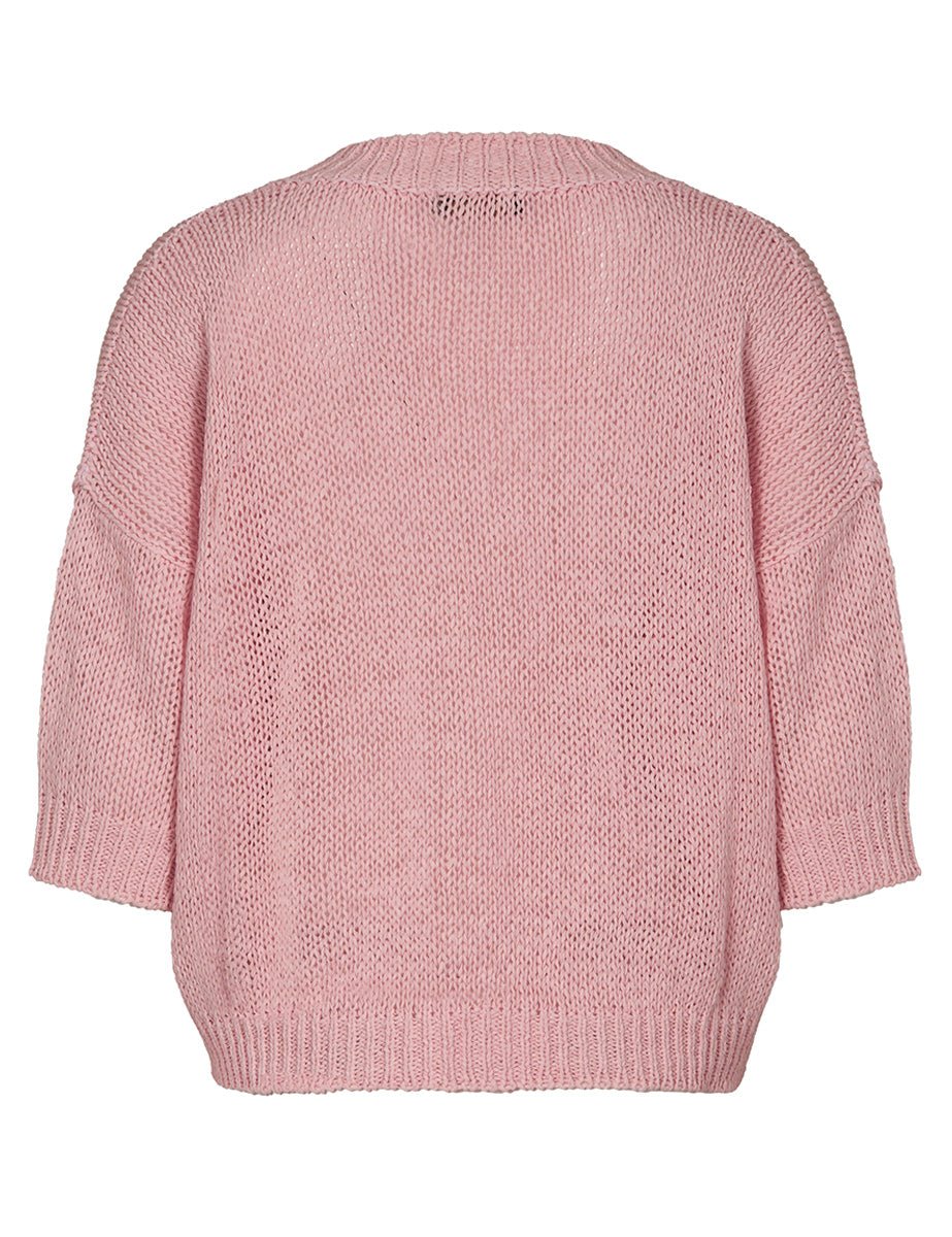 pullover scollo v fettuccia rosa - roberto collina - pullover