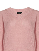pullover scollo v fettuccia rosa - roberto collina - pullover