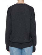 pullover scollo v lana antracite - roberto collina - pullover