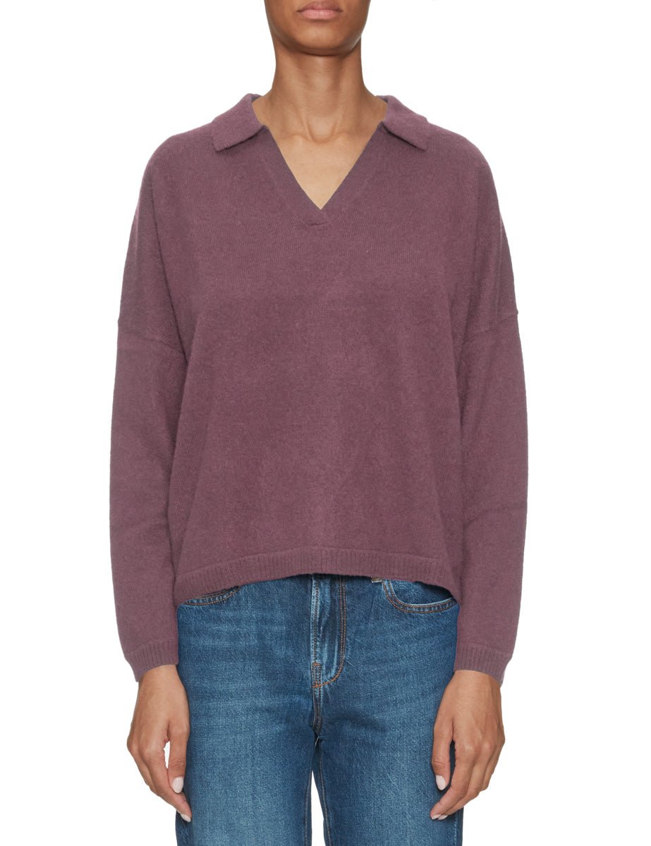 pullover scollo v maya rosa malva - absolut cashmere - pullover