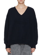 pullover scollo v over blu - jei-o - pullover