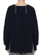 pullover scollo v over blu - jei-o - pullover