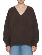 pullover scollo v over caffe - jei-o - pullover
