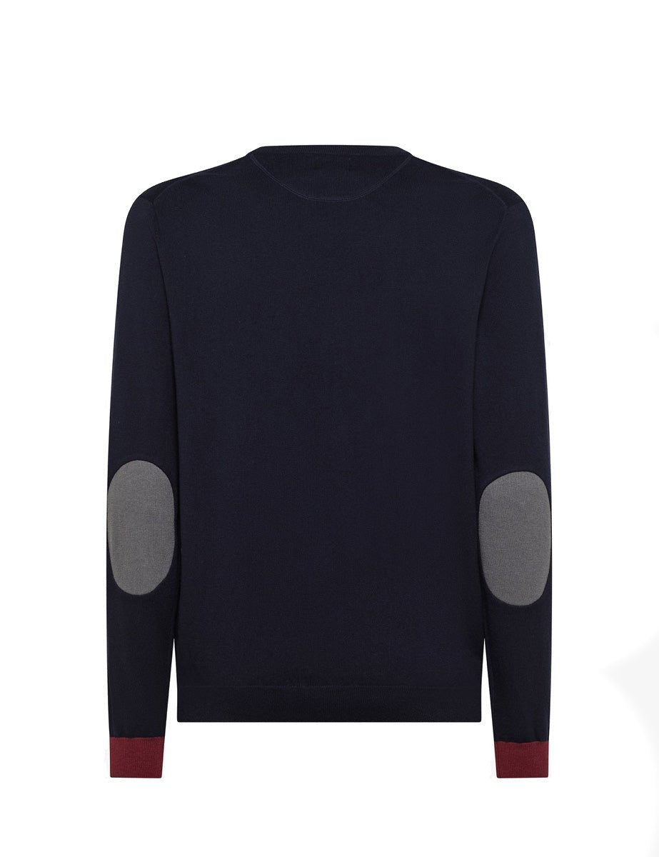 pullover toppe lana cotone blu navy - sun68 - pullover