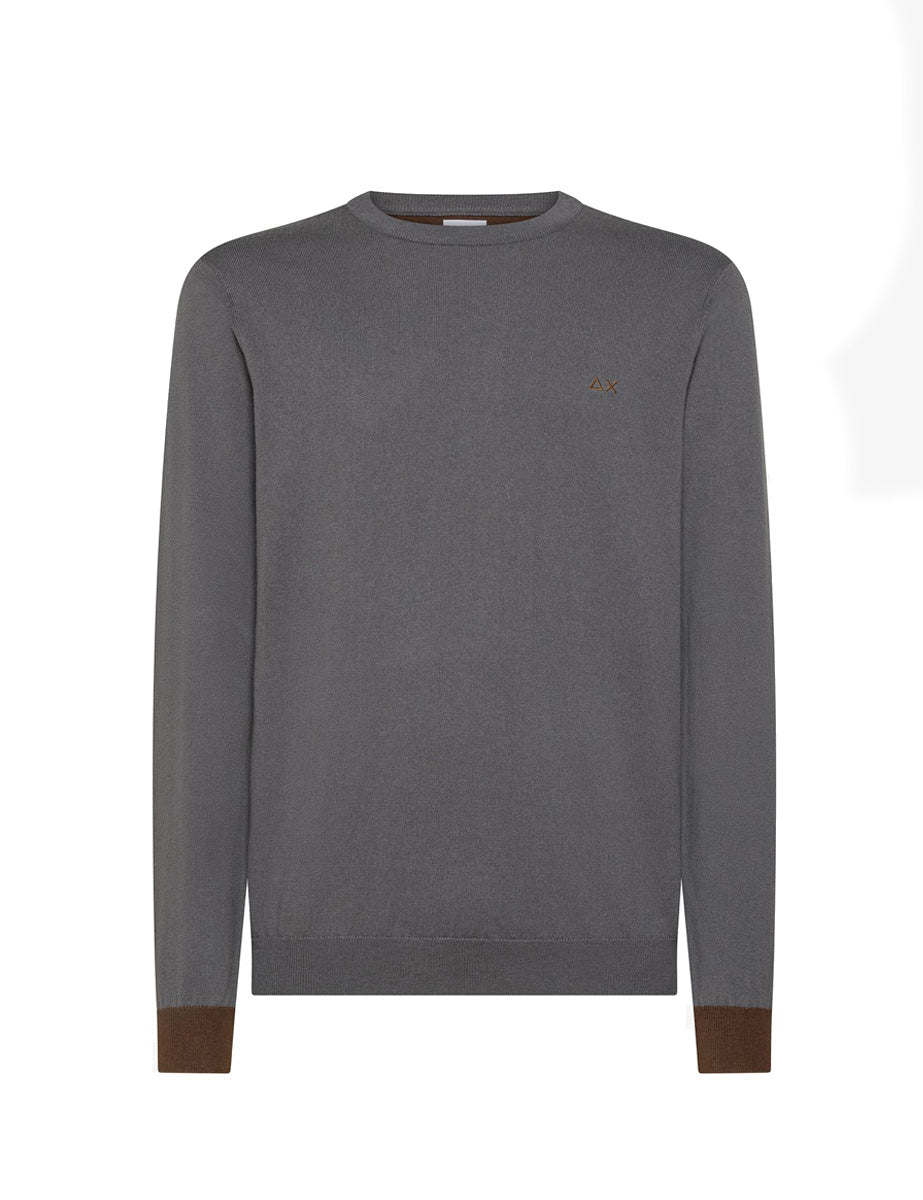 pullover toppe lana cotone grigio scuro - sun68 - pullover