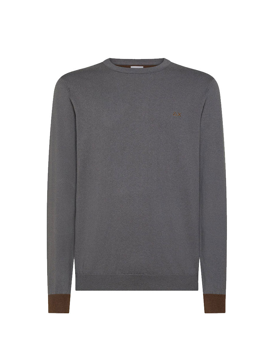 pullover toppe lana cotone grigio scuro - sun68 - pullover