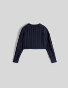 pullover trecce cropped blu - aspesi - pullover